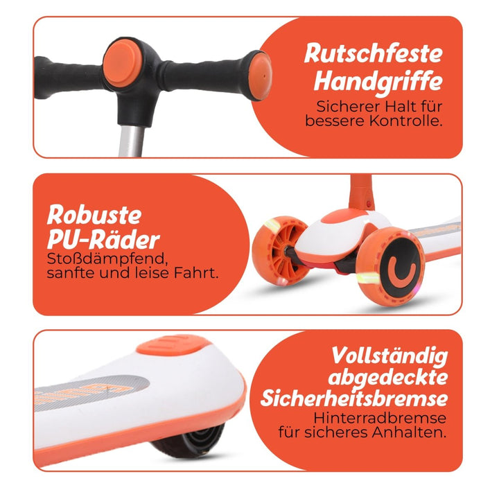 Habib Gruppe Kinderroller 3 - Rad mit LED Licht | Klappbar & Höhenverstellbar - Europebazar