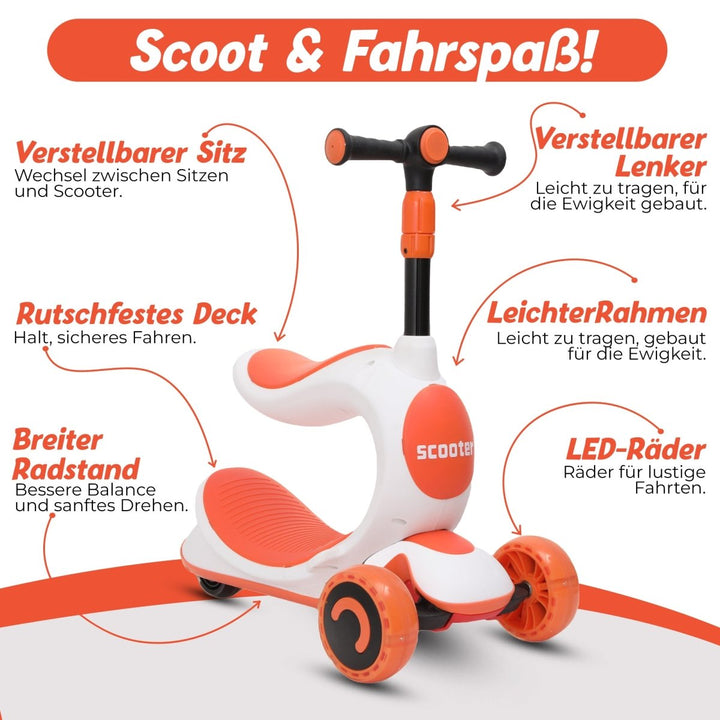 Habib Gruppe Kinderroller 3 - Rad mit LED Licht | Klappbar & Höhenverstellbar - Europebazar