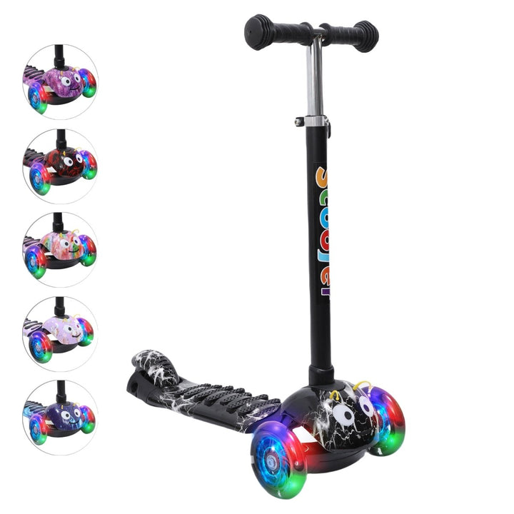 Habib Gruppe Kinderroller, 3 - Räder, Kinderscooter für Jungen & Mädchen 3 - 8 Jahre mit LED - Rädern, Höhenverstellung, rutschfest, Max. 50 KG - Europebazar