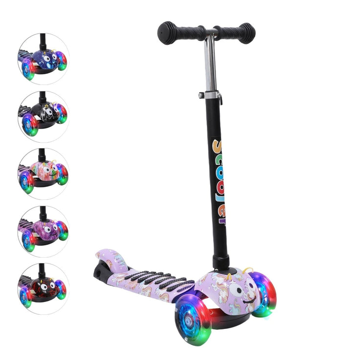 Habib Gruppe Kinderroller, 3 - Räder, Kinderscooter für Jungen & Mädchen 3 - 8 Jahre mit LED - Rädern, Höhenverstellung, rutschfest, Max. 50 KG - Europebazar