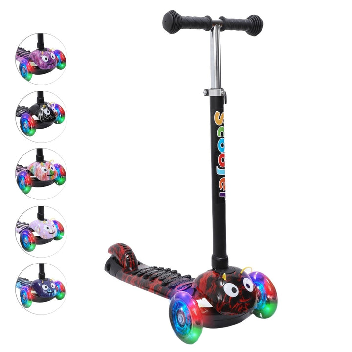 Habib Gruppe Kinderroller, 3 - Räder, Kinderscooter für Jungen & Mädchen 3 - 8 Jahre mit LED - Rädern, Höhenverstellung, rutschfest, Max. 50 KG - Europebazar