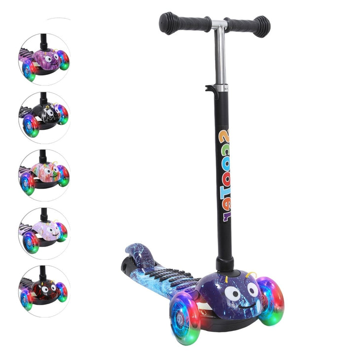 Habib Gruppe Kinderroller, 3 - Räder, Kinderscooter für Jungen & Mädchen 3 - 8 Jahre mit LED - Rädern, Höhenverstellung, rutschfest, Max. 50 KG - Europebazar