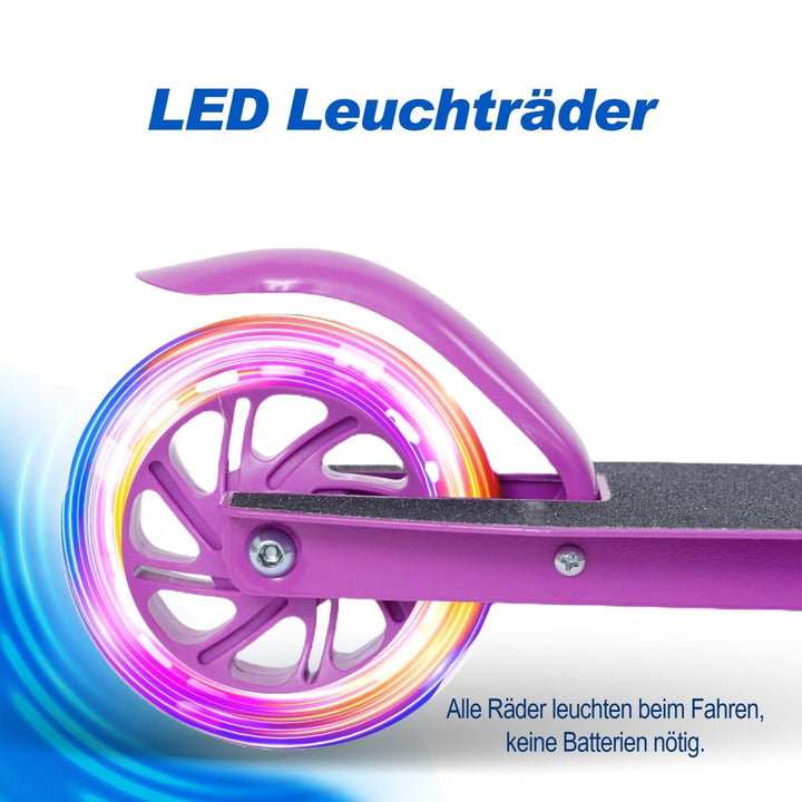 Habib Gruppe Kinderroller mit LED Rädern | Klappbar & 4 - fach Verstellbar - Europebazar
