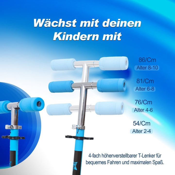 Habib Gruppe Kinderroller mit LED Rädern | Klappbar & 4 - fach Verstellbar - Europebazar