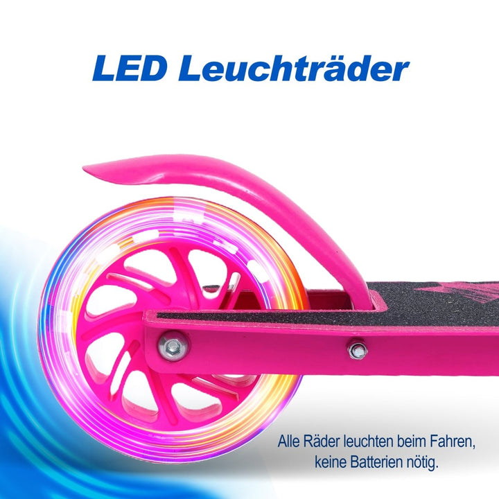 Habib Gruppe Kinderroller mit LED Rädern | Klappbar & 4 - fach Verstellbar - Europebazar