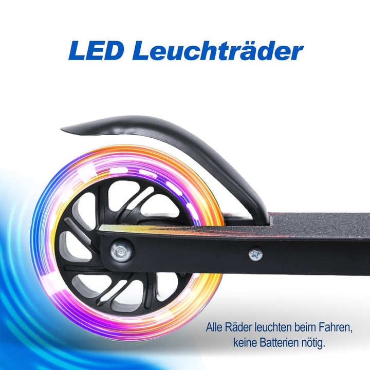 Habib Gruppe Kinderroller mit LED Rädern | Klappbar & 4 - fach Verstellbar - Europebazar