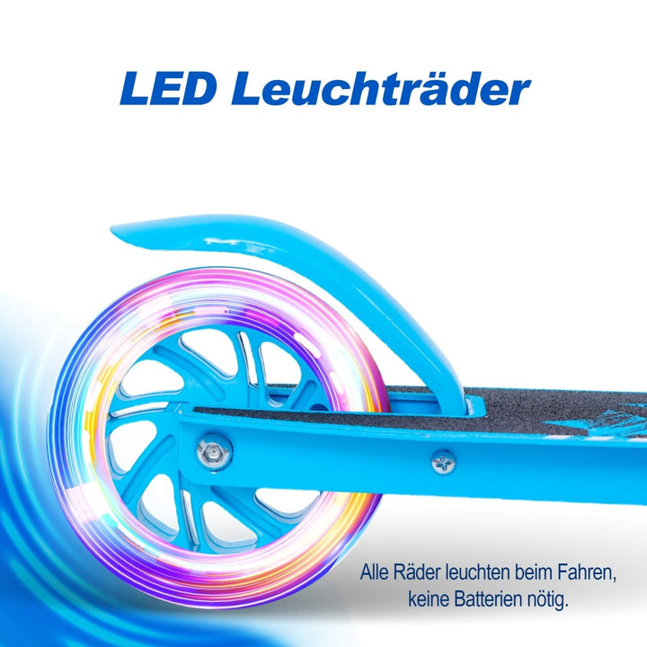Habib Gruppe Kinderroller mit LED Rädern | Klappbar & 4 - fach Verstellbar - Europebazar