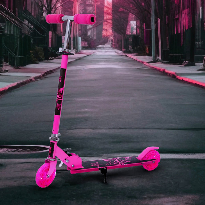 Habib Gruppe Kinderroller mit LED Rädern | Klappbar & 4 - fach Verstellbar - Europebazar