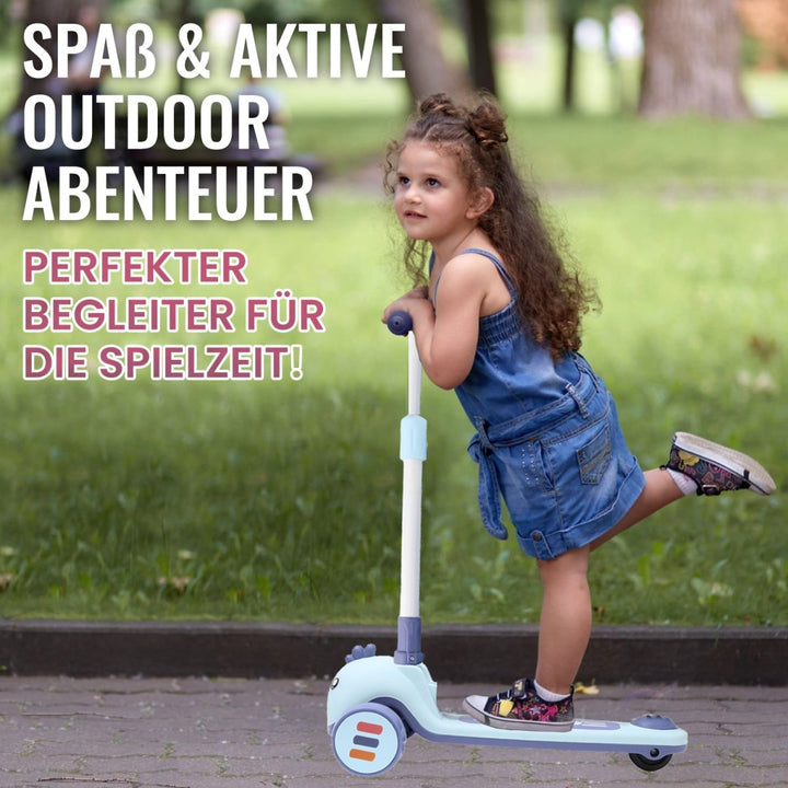 Habib Gruppe Kinderroller mit Tier - Design | 3 - Rad, LED - Licht & Faltbar - Europebazar