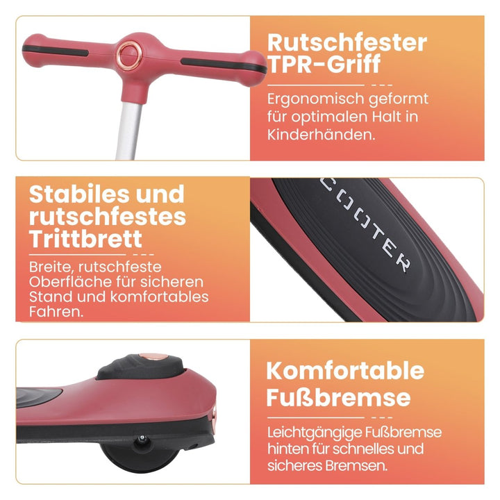 Habib Gruppe Kinderroller Tretroller 3 - Rad - LED Frontlicht, Rücklicht & Leuchtendes Deck Scooter, Faltbar, Höhenverstellbar, rutschfest & Pannensicher (3 - 10 Jahre) - Europebazar