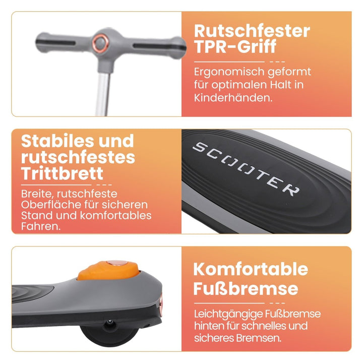 Habib Gruppe Kinderroller Tretroller 3 - Rad - LED Frontlicht, Rücklicht & Leuchtendes Deck Scooter, Faltbar, Höhenverstellbar, rutschfest & Pannensicher (3 - 10 Jahre) - Europebazar