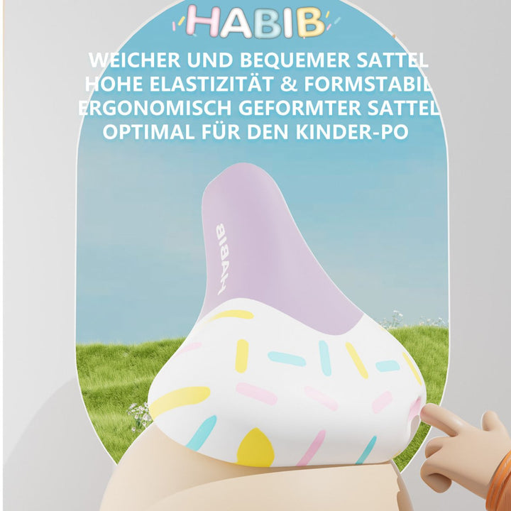 Habib Gruppe Mädchenfahrrad Komplettset | 12, 14, 16 Zoll | Inkl. Luftpumpe & 6 - teiligem Schutz - Set | Karbonstahlrahmen & Duales Bremssystem | Mitwachsend & sicher für Mädchen 3 - 8 Jahre - Europebazar
