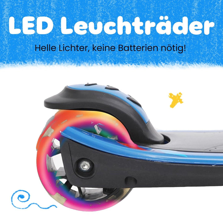 Habib Gruppe Plane Scooter Kinderroller | 3 - Rad, LED - Licht & Faltbar - Europebazar