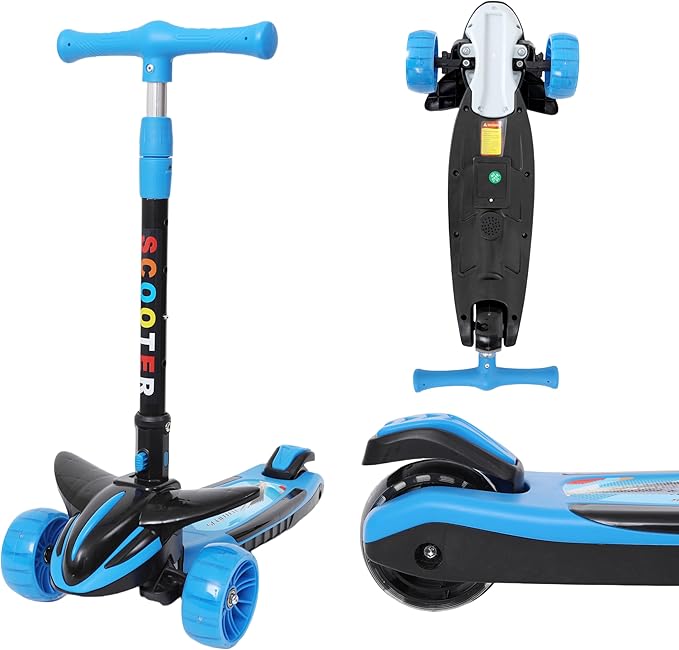 Habib Gruppe Plane Scooter Kinderroller | 3 - Rad, LED - Licht & Faltbar - Europebazar
