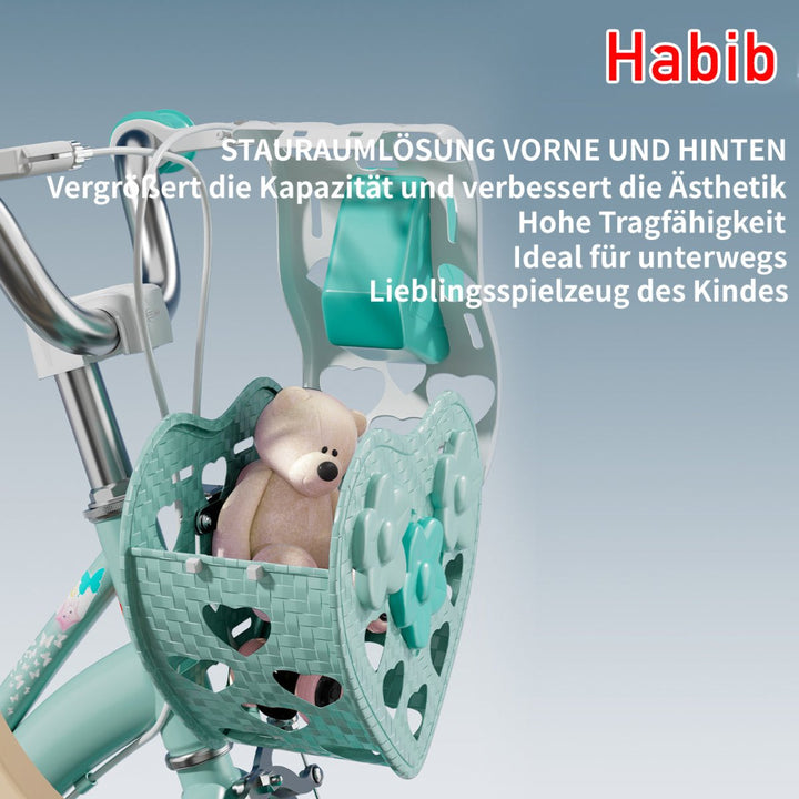 Habib Gruppe Prinzessin Fahrrad 12" 14" 16" | Komplett - Set mit Korb & Box - Europebazar