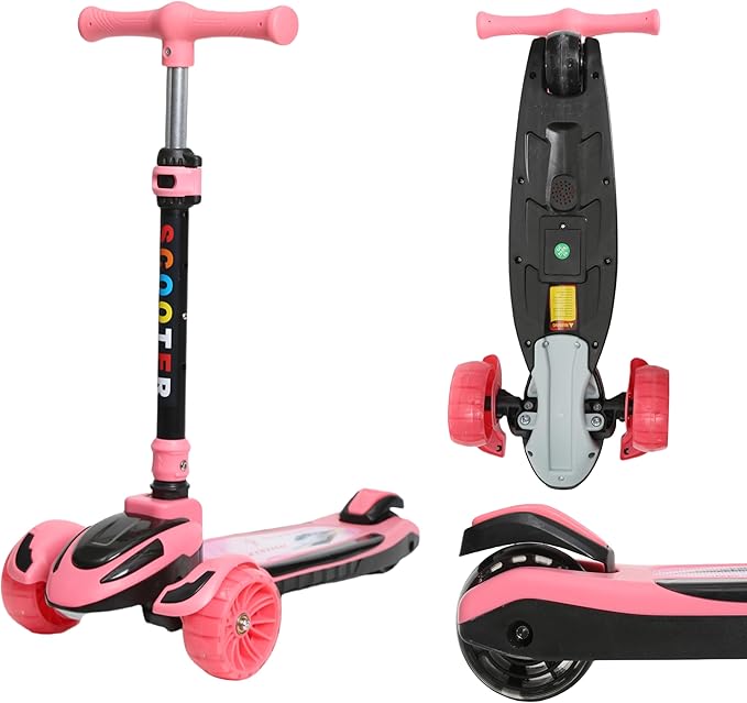 Habib Gruppe Train Scooter Kinderroller | 3 - Rad, LED - Licht & Faltbar - Europebazar