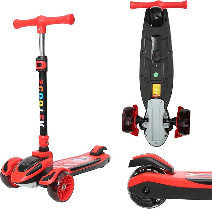 Habib Gruppe Train Scooter Kinderroller | 3 - Rad, LED - Licht & Faltbar - Europebazar