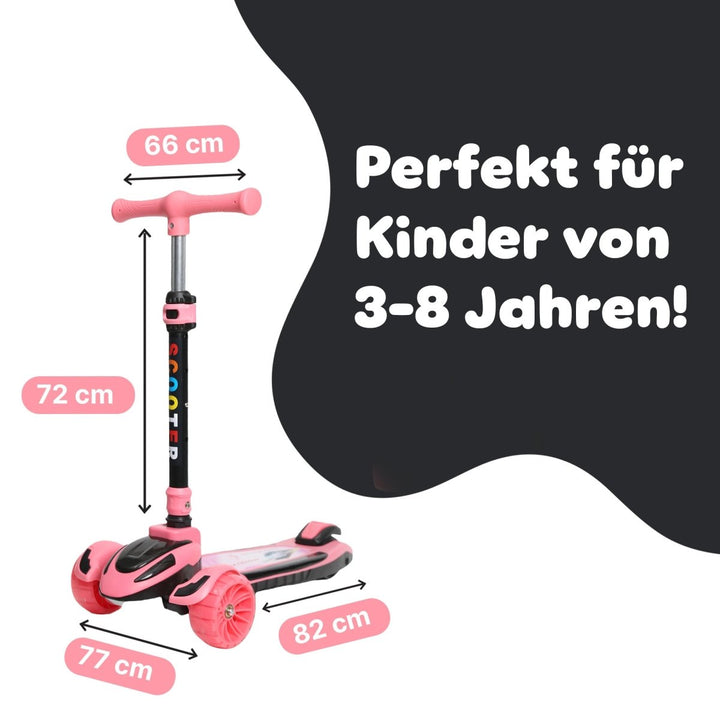 Habib Gruppe Train Scooter Kinderroller | 3 - Rad, LED - Licht & Faltbar - Europebazar