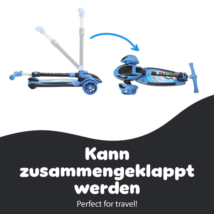 Habib Gruppe Train Scooter Kinderroller | 3 - Rad, LED - Licht & Faltbar - Europebazar