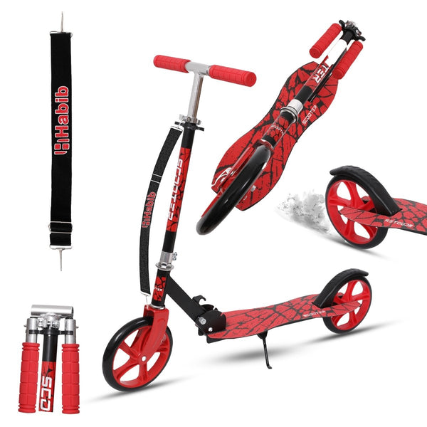 Kickroller Kinderroller – Klappbar, 4 - Stufig Höhenverstellbar, XXL Räder, bis 100kg Belastbar, Tretroller Kickscooter Cityroller für Groß und Klein - Europebazar