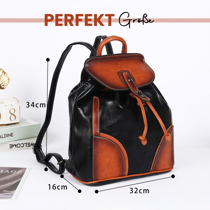 Leder frauenrucksack mit verstellbarem Schultergurt - Europebazar