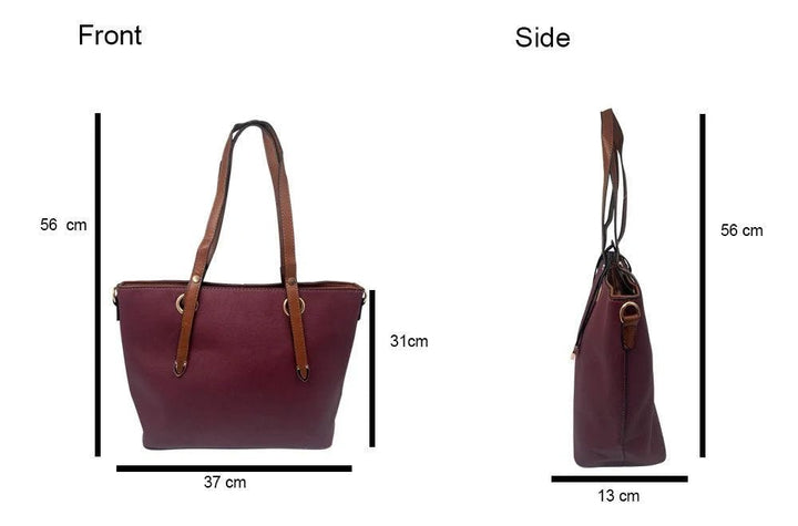 Dunkelrot Ledertasche für Damen - Europebazar