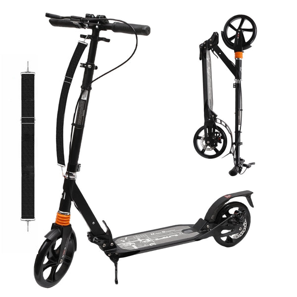 Trettroller Höhenverstellba für Erwachsene, Doppel Federung Klappbar Cityroller - Europebazar