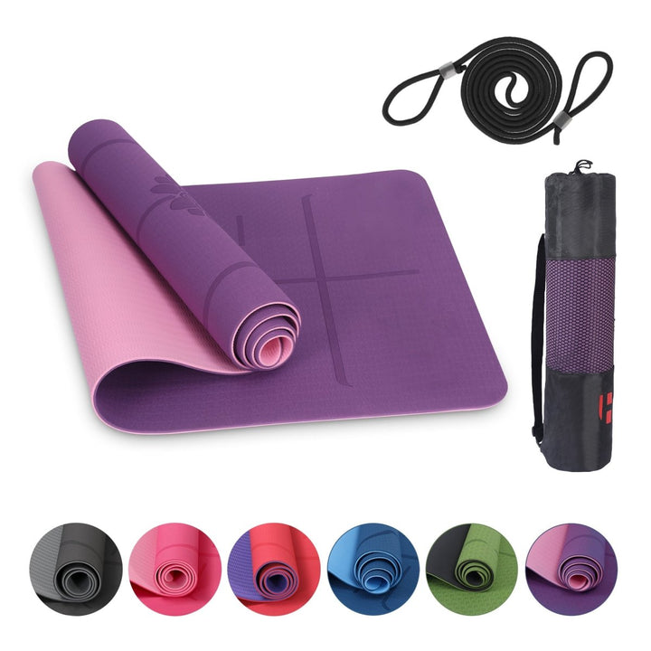 Yogamatte Rutschfest 183x61 cm - Ökologische Sportmatte für Fitness & Gymnastik - Europebazar