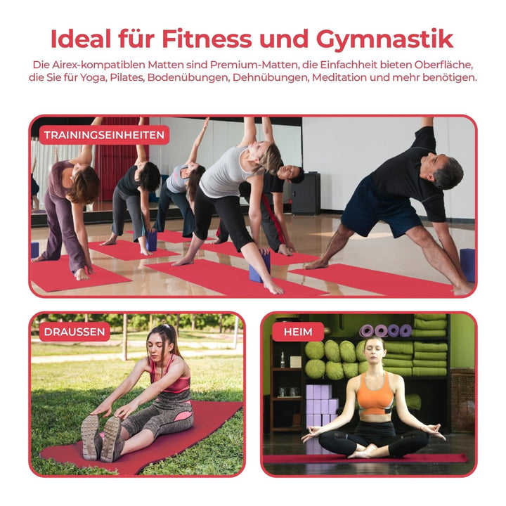 Yogamatte Rutschfest 183x61 cm - Ökologische Sportmatte für Fitness & Gymnastik - Europebazar