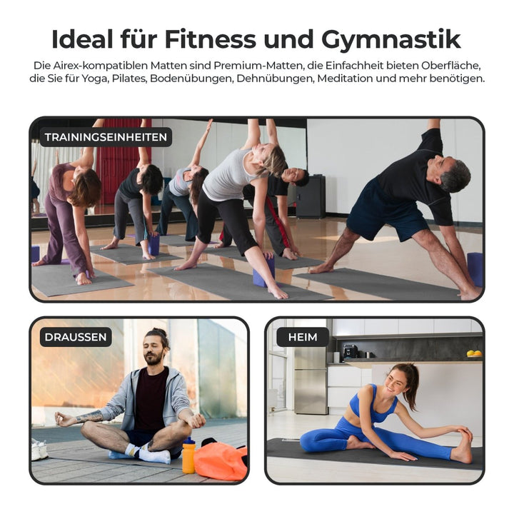 Yogamatte Rutschfest 183x61 cm - Ökologische Sportmatte für Fitness & Gymnastik - Europebazar