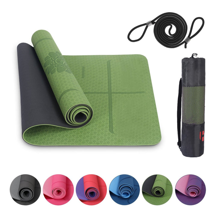 Yogamatte Rutschfest 183x61 cm - Ökologische Sportmatte für Fitness & Gymnastik - Europebazar